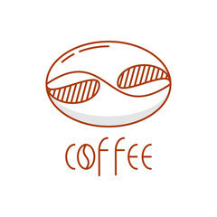 minimalist coffee bean logo concept. creative, line, simple and vintage logotype. suitable for logo, icon, symbol or sign. such as food and drink logo