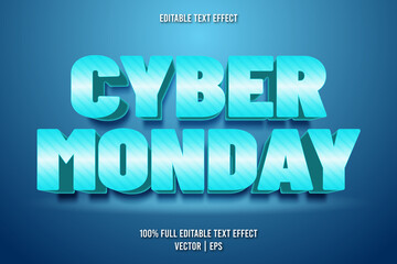 Cyber monday editable text effect cartoon style