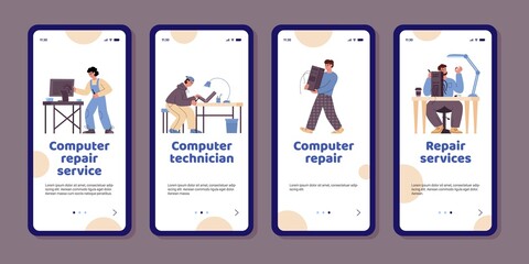 Smartphone apps for computer repair service center with professional technicians