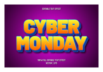Cyber monday editable text effect retro style