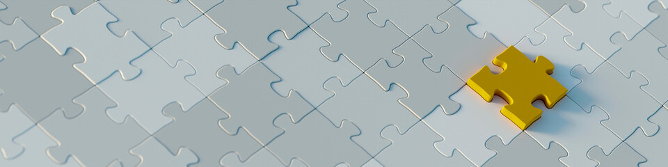 Jigsaw abstract background, connection and teamwork themes; original 3d rendering