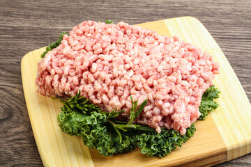 Raw pork minced meat for cooking