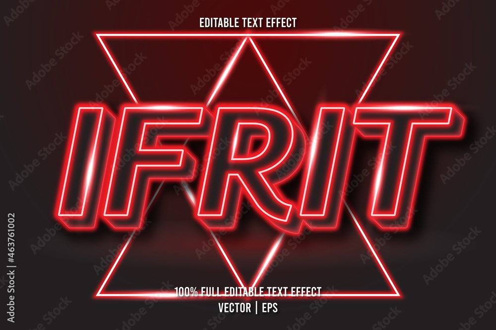 Poster ifrit editable text effect neon style