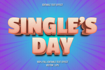 Single's day editable text effect comic style