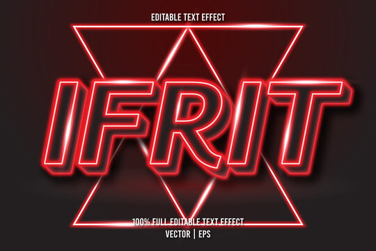 Ifrit editable text effect neon style