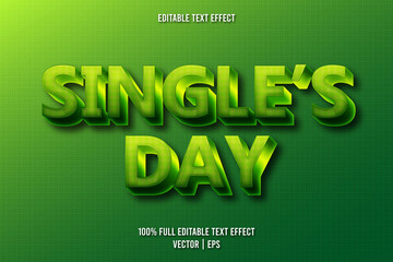 Single's day editable text effect retro style