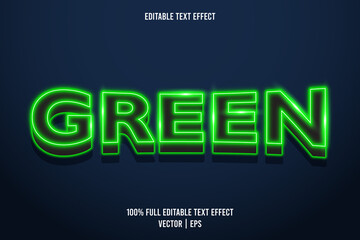 Green editable text effect neon style