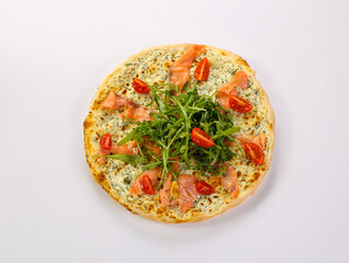 Italian Pizza with salmon and cheese