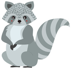 Fototapeta na wymiar Vector icon of dark raccoon. This icon can use for the wild, jungle, forest, and Christmas concepts.