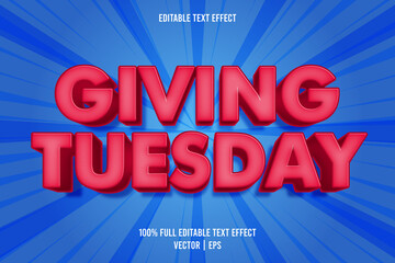 Giving tuesday editable text effect comic style