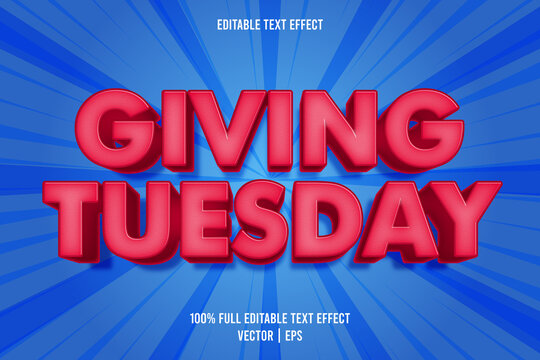 Giving tuesday editable text effect comic style