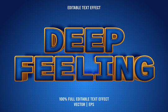 Deep feeling editable text effect comic style