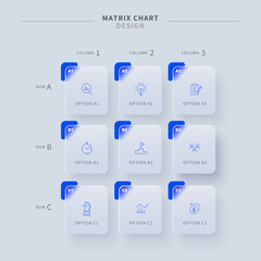 Glassmorphic matrix diagram