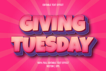 Giving tuesday editable text effect comic style