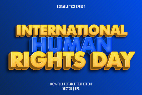 International human rights day editable text effect retro style
