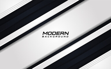 Modern White Background with Black Dynamic Line Shapes. Vector Illustration Design Template Element.