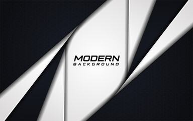 Modern White Background with Black Dynamic Line Shapes. Vector Illustration Design Template Element.