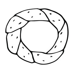 Semitic Turkish bread vector illustration, hand drawing doodle