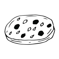 Naan indian bread vector illustration, hand drawing doodle