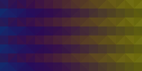 Abstract blue-yellow low-polygons generative background, illustration. Triangular pixelation.