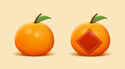3d realistic Mandarin oranges