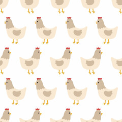 Seamless pattern with chicken. Vector illustration