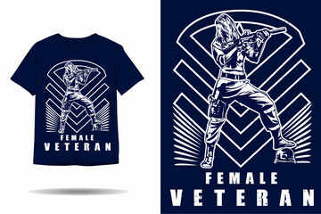 Female veteran silhouette t shirt design
