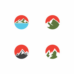 Mountain icon Logo Template Vector illustration design