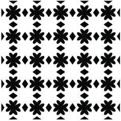 Seamless vector pattern in geometric ornamental style. Black pattern.