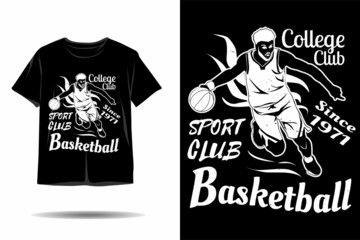 Sport club basketball silhouette t shirt design