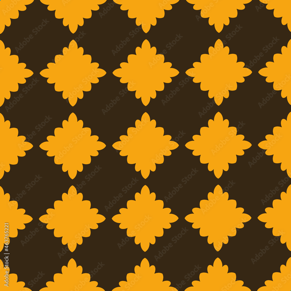 Poster retro trendy seamless pattern withbrown yellowrepeat pattern print background