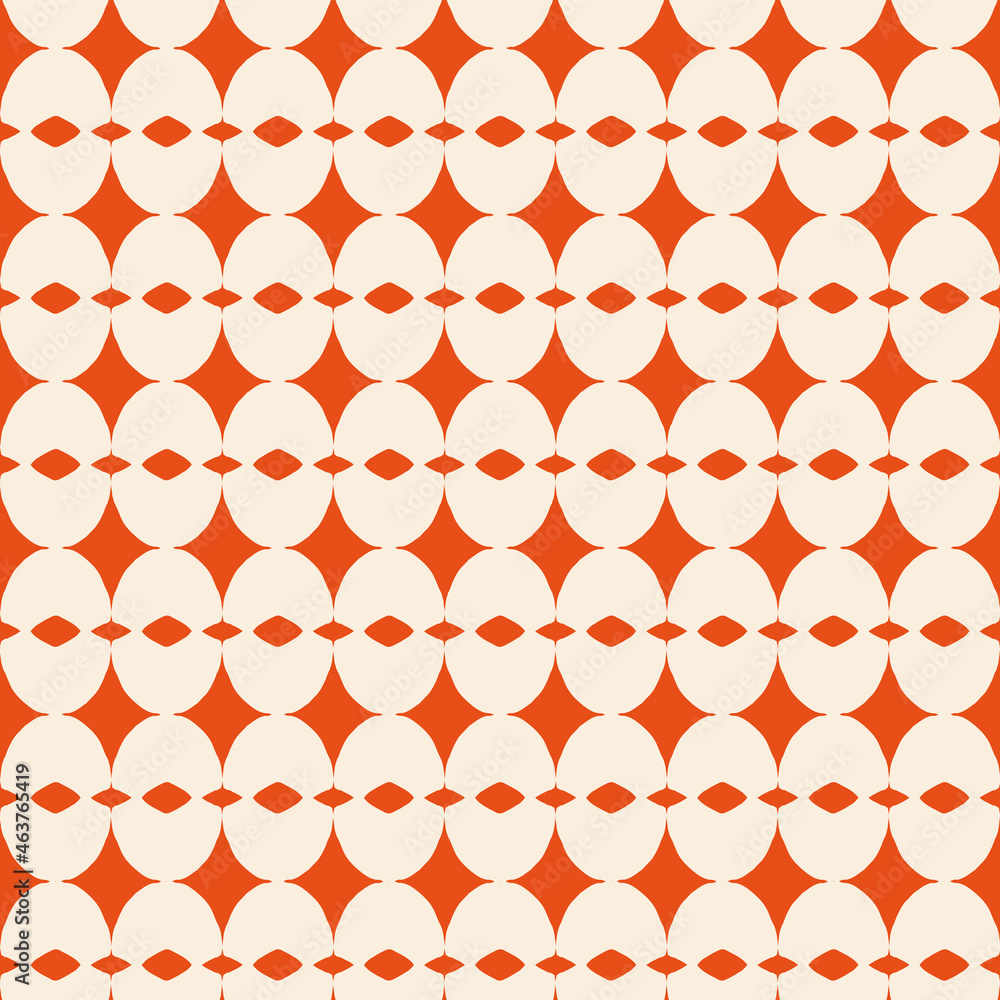 Poster retro trendy seamless pattern with fuchsia orange and offwhite repeat pattern print background