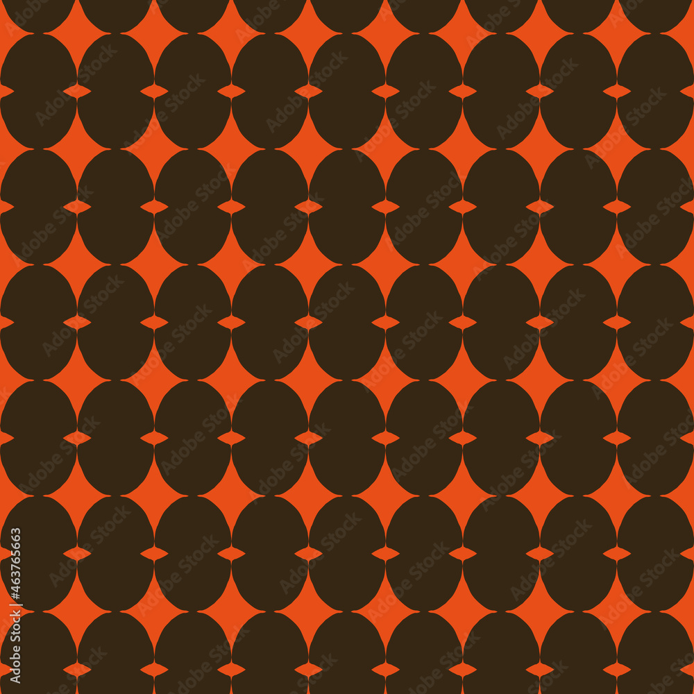 Poster retro trendy seamless pattern with brown orange repeat pattern print background