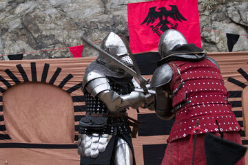 Battle of medieval knights