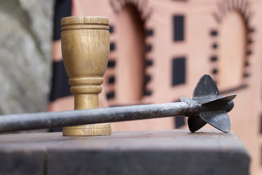 Medieval chalice and mace
