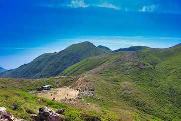 Fototapeta na wymiar Kyushu Kuju mountain landscape