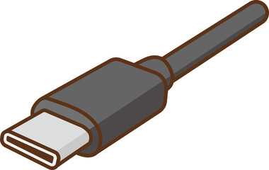 USB Type C cable viewed from an angle.