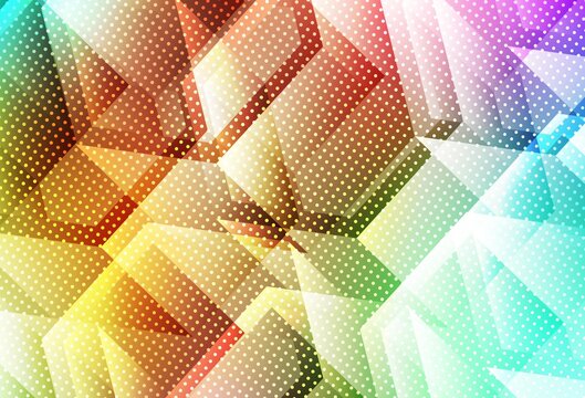 Light Multicolor vector background with set of hexagons.