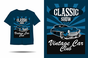 Classic show vintage car club illustration t shirt design