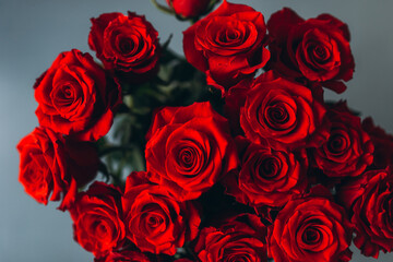 Bouquet of flowers, colorful roses on isolated background