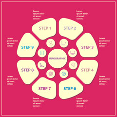 Infographics template for business presentation. Vector color illustration.