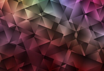 Dark Multicolor vector shining triangular background.