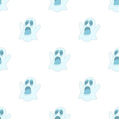 Halloween ghost pattern seamless background texture repeat wallpaper geometric vector