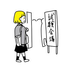 試験会場に向かう女子生徒