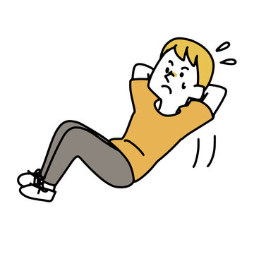 recommend clip art: 腹筋運動をしている男性