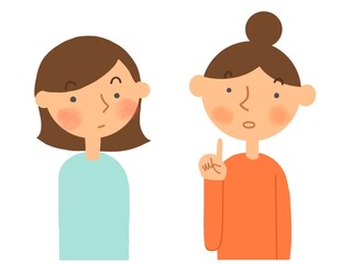 女性同士が会話をしているイラスト