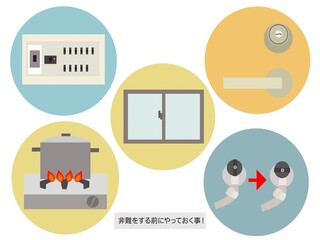 地震災害時に確認する箇所のイラスト