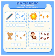 Spelling word game template