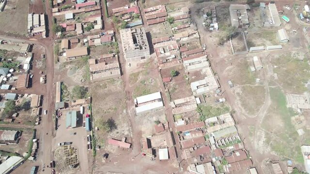 City scape-drone view of the Africa village in Loitokitok kenya. The Paris agreement-Climate change