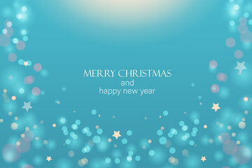 Merry Christmas background in bokeh style. Vector illustration.